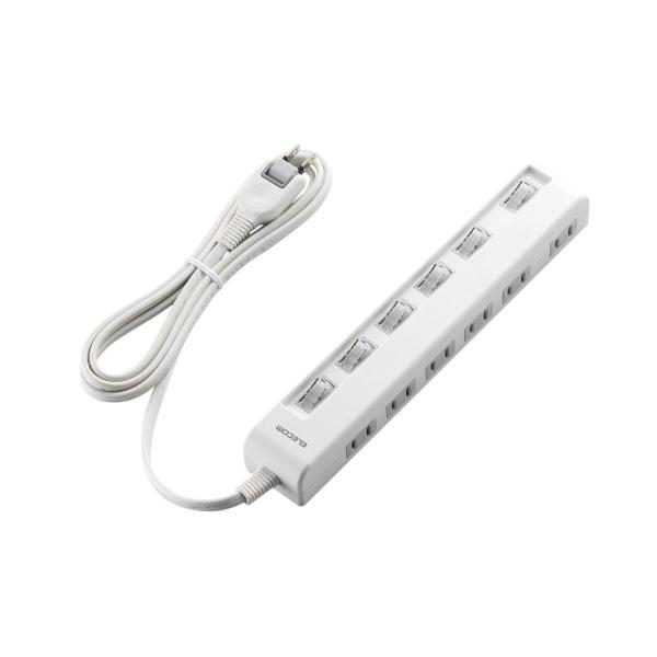 エレコム（ELECOM） ［T-E5C-2620WH］ 個別スイッチ付省エネタップ【横挿しタイプ】 TE5C2620WH