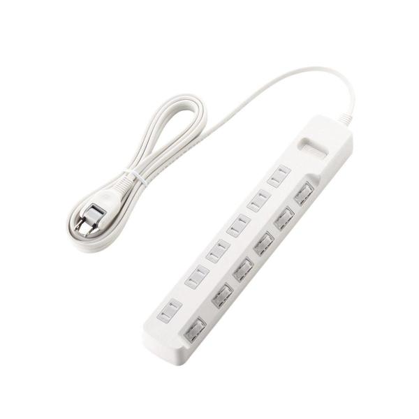 エレコム（ELECOM） ［T-E6A-2630WH］ ほこり防止シャッター付 省エネタップ TE6A2630WH