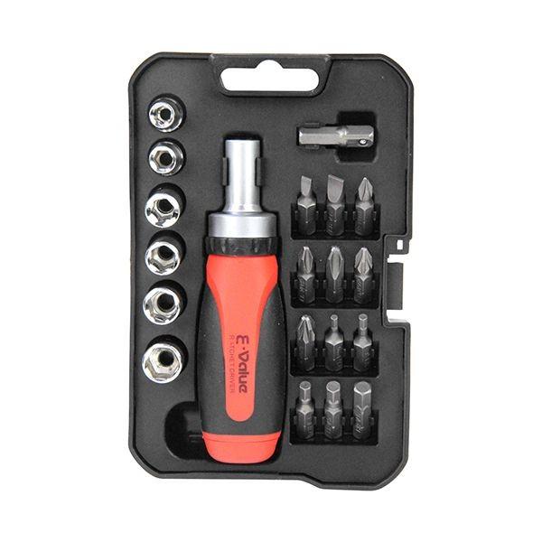藤原産業 4977292204002 ラチェットドライバーセット ERD-110 ポジネジ対応 作業工具 イーバリュー