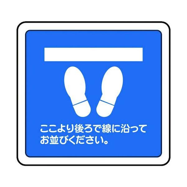 ミドリ安全 VFS1006 ベルデビバフロアステッカー 足型 ここより～ VFS-1006