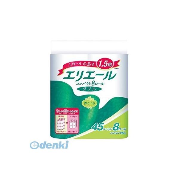 【同梱不可】【お一人さま1点限り】大王製紙 4902011720181 エリエールコンパクト ダブル 8ロール入×8パック