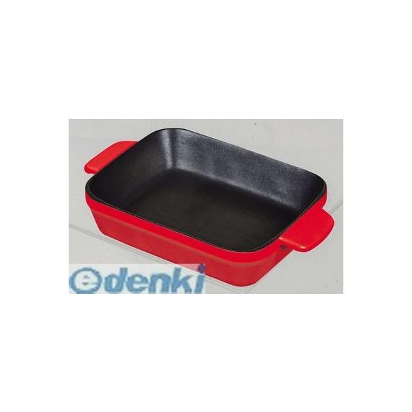 パール金属 L-1823 オーブンシェフ ふっ素加工耐熱深型プレート18×14cm(レッド) L1823【キャンセル不可】