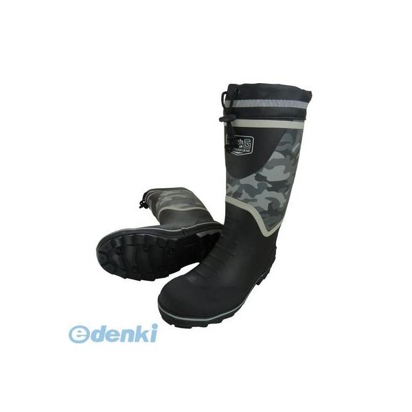 喜多 KITA 4931530562330 ブラック L【25．5～26．0】 迷彩安全ゴム長靴【カバー付】 KR7260