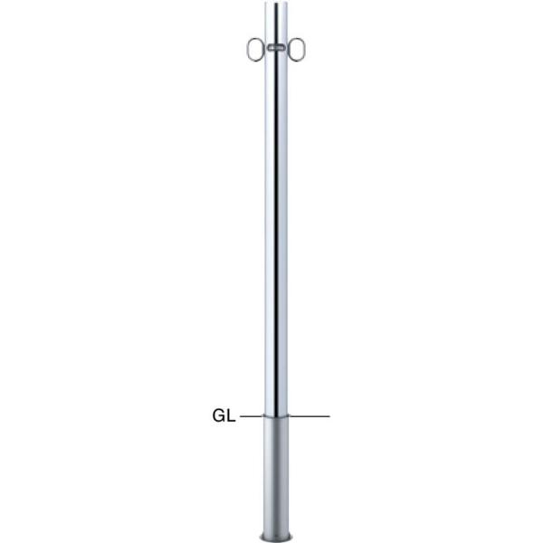 【個数：1個】サンポール PA-48S-F11 直送 代引不可 ピラー 車止め PA48SF11