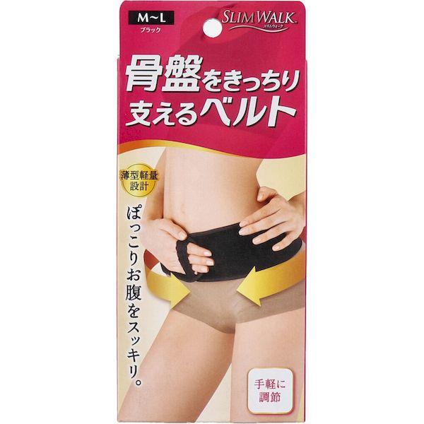 他サイト： 4902522665681 スリムウォーク骨盤をきっちり支えるベルト M−Lサイズ ブラック【キャンセル不可】 ピップの商品画像