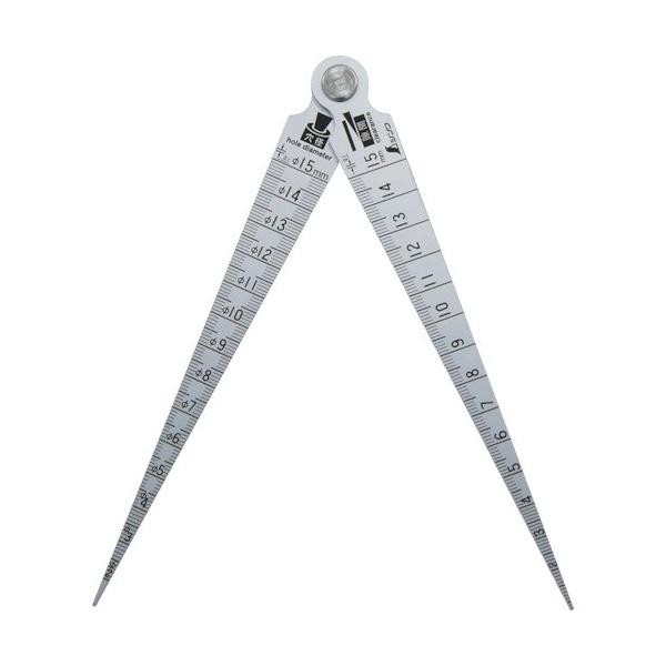 シンワ 62620 テーパーゲージダブル＿１～１５ｍｍ＿隙間・穴径・長さ測定目盛付 62620