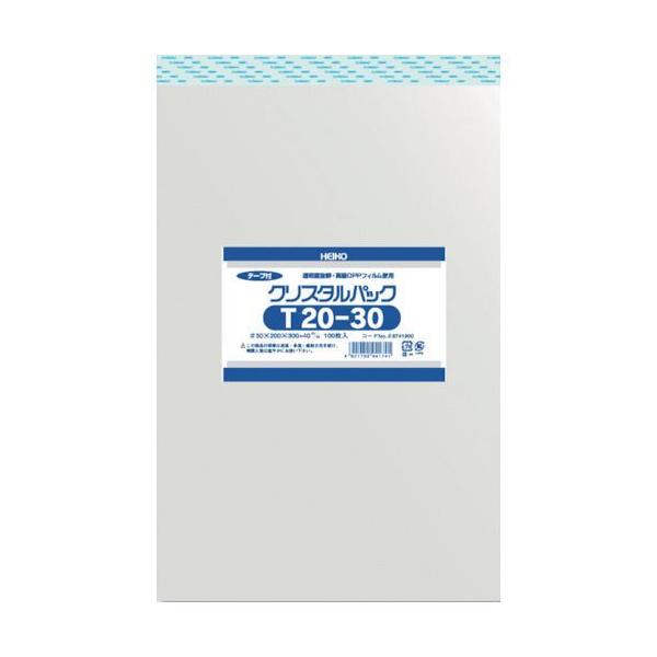 ＨＥＩＫＯ 6741900 ＯＰＰ袋 テープ付き クリスタルパック Ｔ２０－３０ １００枚入り6741900T2030