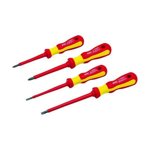 ＫＴＣ PMDEZA4 絶縁ドライバセット ４本組 ＥＮ６０９００適合品 刃先Ｎｏ．１、Ｎｏ．２、マイナス４、マイナス５．５ PMDEZA4
