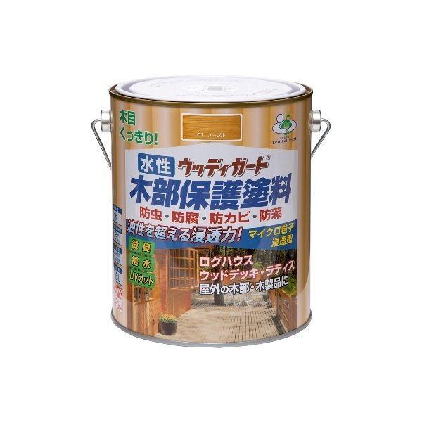 他サイト： ニッペホームプロダクツ  4976124532153 直送 代引不可・他メーカー同梱不可 水性ウッディガード メープル 1．6L 水性塗料 木部用 パの商品画像