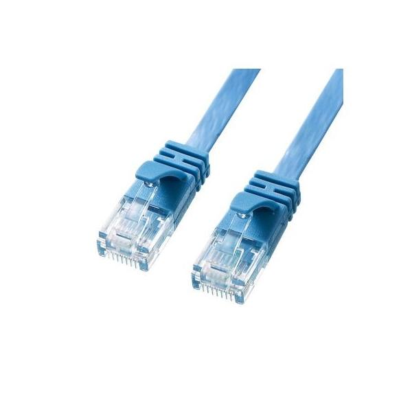 サンワサプライ KB-FL6A-02BL カテゴリ6AフラットLANケーブル 2m ブルー KBFL6A02BL SUPPLY