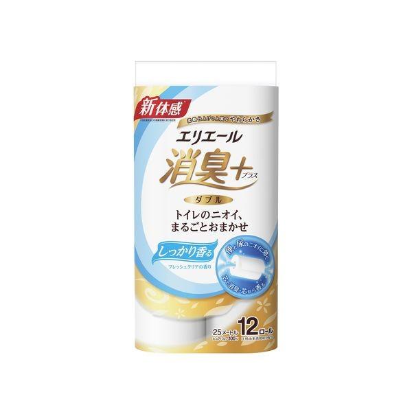 【同梱不可】【お一人さま1点限り】大王製紙 4902011729108 エリエール 消臭＋トイレットペーパー しっかり香る フレッシュクリアの香り 12Rダブル×6入