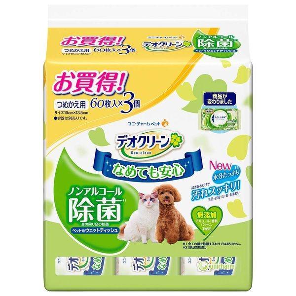 【予約受付中】【10月中旬頃入荷予定】ユニ・チャーム 4520699652114 デオクリーン ノンアルコール除菌ウェットティッシュ つめかえ用 6