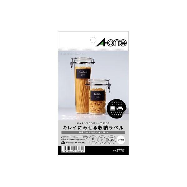 A-one エーワン 27701 収納ラベル 耐水マットノーカット キレイにみせる収納ラベル マット紙 1面 3M A6