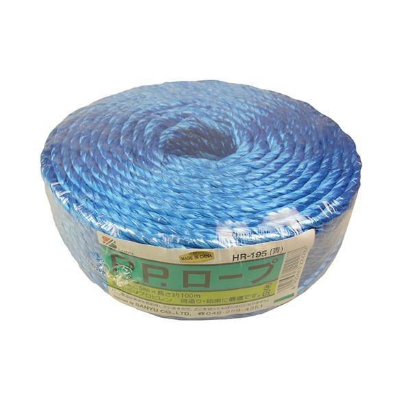 4905663222287 三友産業 PPロープ 青 HR－195 100M SANYU カラー 88910900 PPロープー青