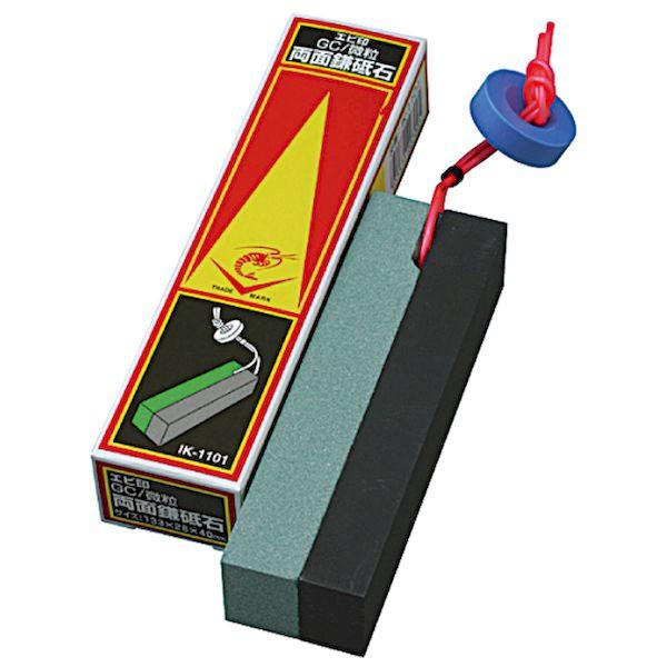 ナニワ研磨工業 IK-1101 GC／微粒 両面鎌砥石 紐付 エビ印 IK1101