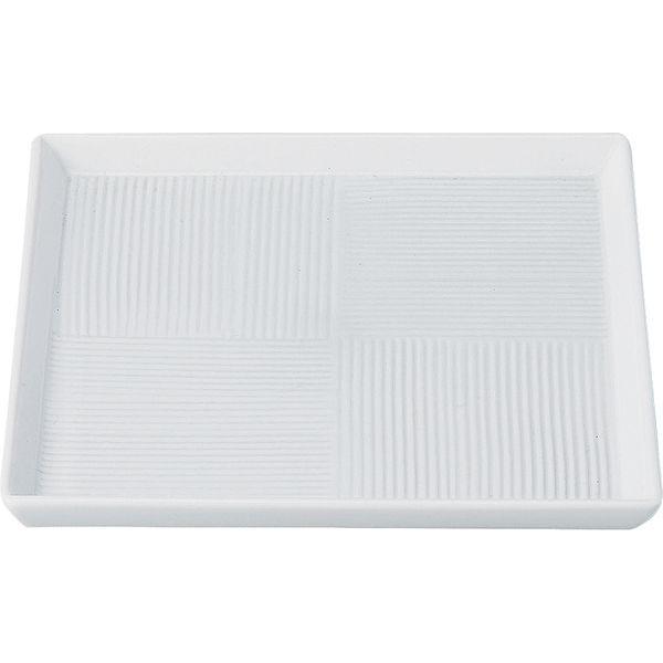 西海陶器 12832 【3個入】 白磁市松 13．5cm正角プレート