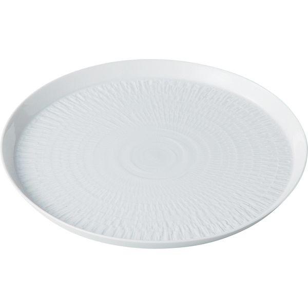 西海陶器 14773 白磁カンナ 21cmプレート 波佐見焼 彫刻紋丸皿 電子レンジ使用可 一真陶苑彫刻紋 トースト 白磁丸皿