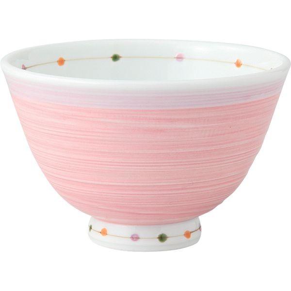 西海陶器 14778 【3個入】 カラードット 軽量飯碗 桃・小