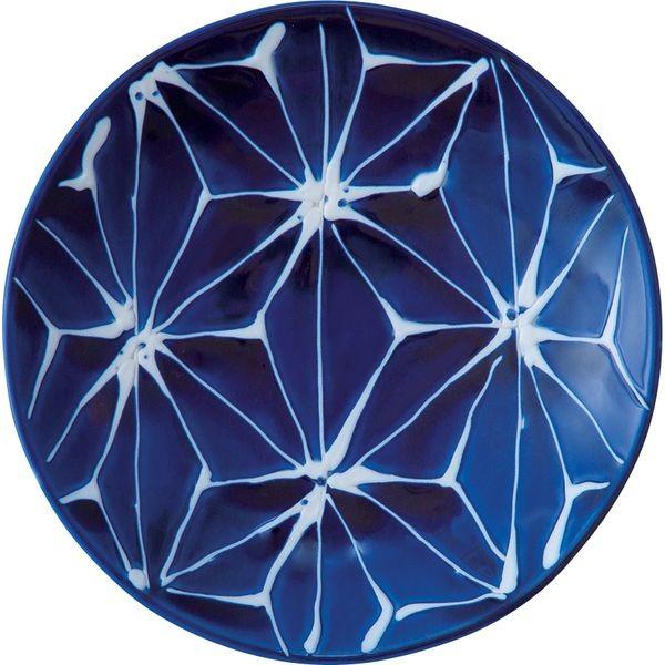 西海陶器 18143 琉璃 小皿 麻の葉 波佐見焼 翔芳窯琉璃 薬味入れ おつまみ はさみ焼 おちょこ ギフト こざら 贈り物