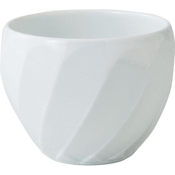 西海陶器 44176 白磁 デザートカップ 斜め彫 白磁斜め彫 波佐見焼 275ml 長崎県産の波佐見焼 一真陶苑彫刻紋