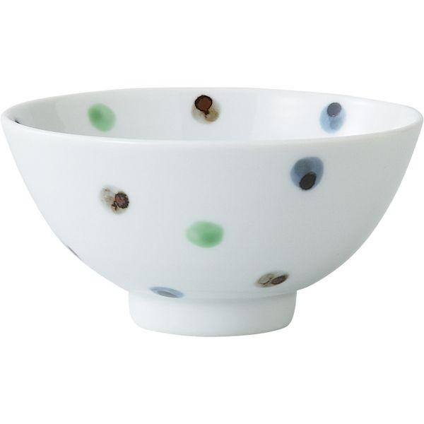 西海陶器 46929 【3個入】 彩色点 姫碗 緑