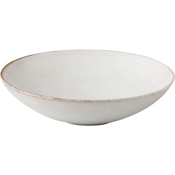 西海陶器 63711 白化粧 ボウル 中 波佐見焼 白化粧長崎県産のはさみ焼ボウル 筒山太一窯白化粧ボウル 浅鉢20センチお皿