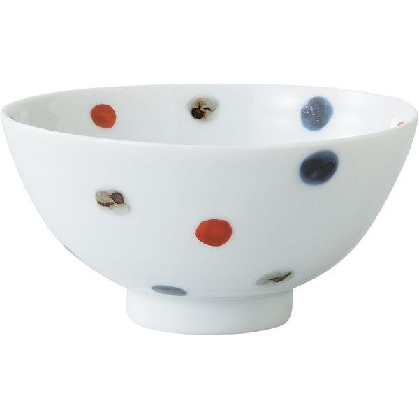 西海陶器 64848 【3個入】 彩色点 姫碗 赤