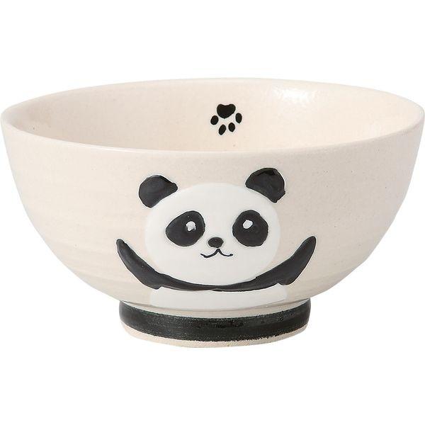 西海陶器 70440 【3個入】 黒パンダ 飯碗