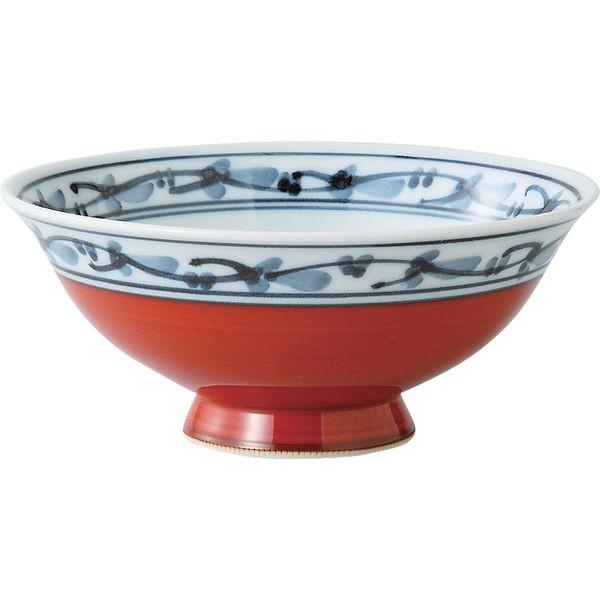 西海陶器 70870 【5個入】 菊地紋 飯碗 赤・小