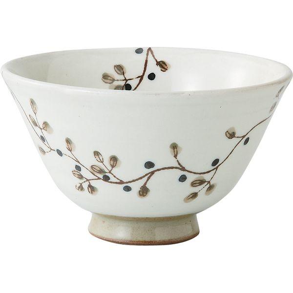 西海陶器 72703 【3個入】 花つなぎ 軽量飯碗 黒・大