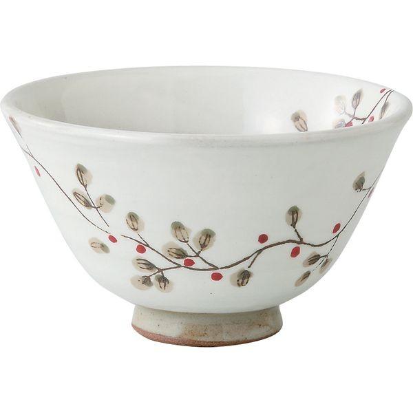 西海陶器 72704 【3個入】 花つなぎ 軽量飯碗 赤・小