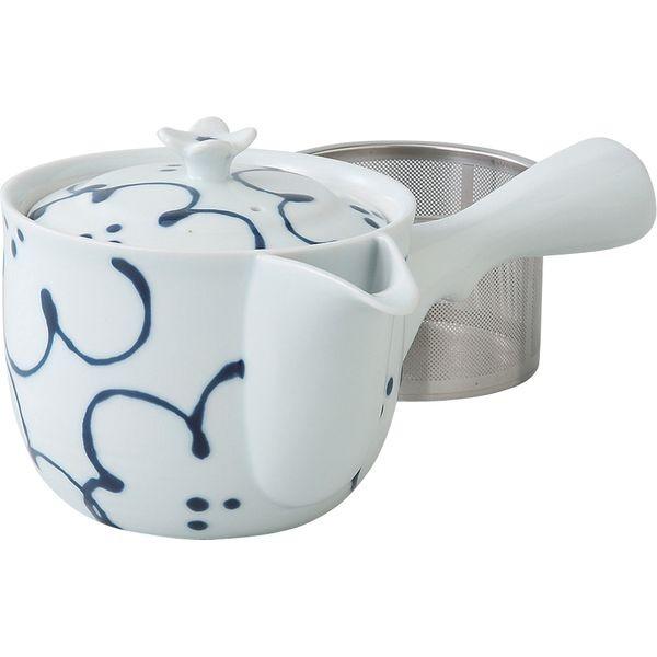 西海陶器 73457 花紋 SS雀口急須 波佐見焼 スーパーステンレス網茶こし