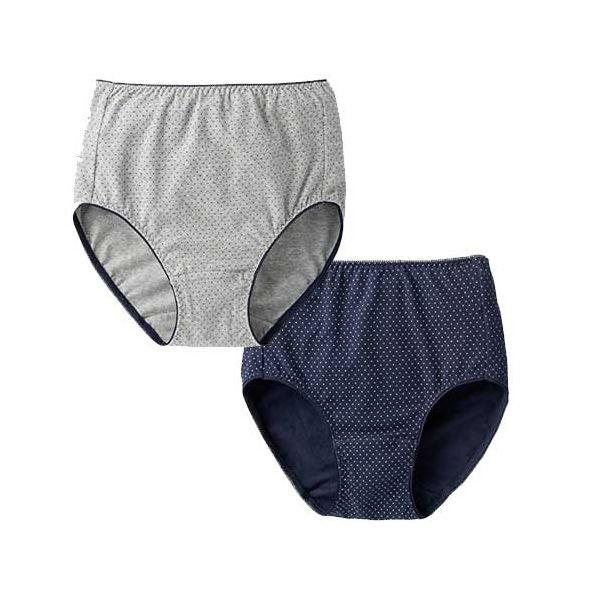 4985697224051 綿100％深ばきドット柄ショーツ 2色組 3L【キャンセル不可】 3Lショーツ 大きいサイズ