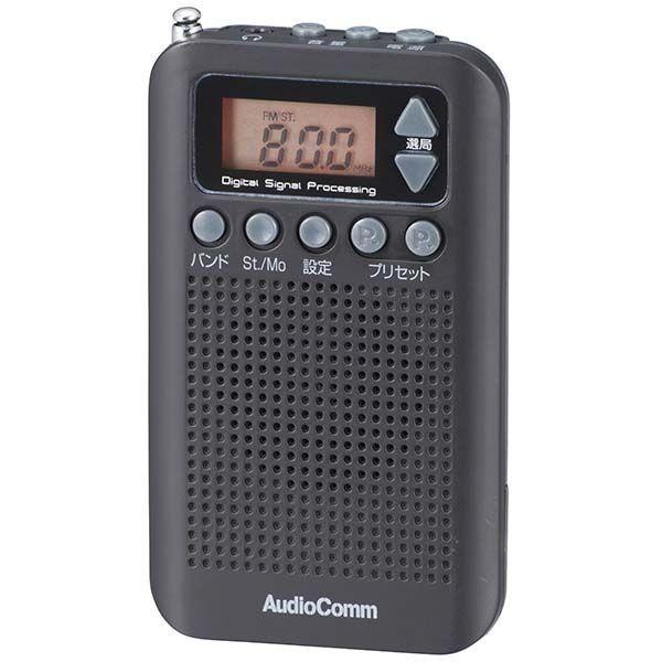 AudioComm オーム電機 RAD-P350N-K DSP式 ポケットラジオ ブラック