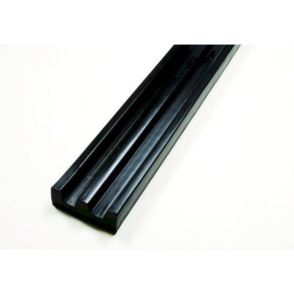 【個人宅配送不可】信栄物産 KE-4012 直送 代引不可 ターミナルラバー カーストッパー E型ゴム 無垢タイプ 40×120 L＝2000 黒 当て板なし かまぼこ型 KE4012