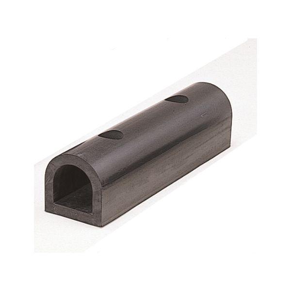 【個人宅配送不可】信栄物産 KS10-10 直送 代引不可 ターミナルラバー カーストッパー D型ゴム 中空タイプ 100×100 L＝1000 黒 当て板付 かまぼこ型 KS1010