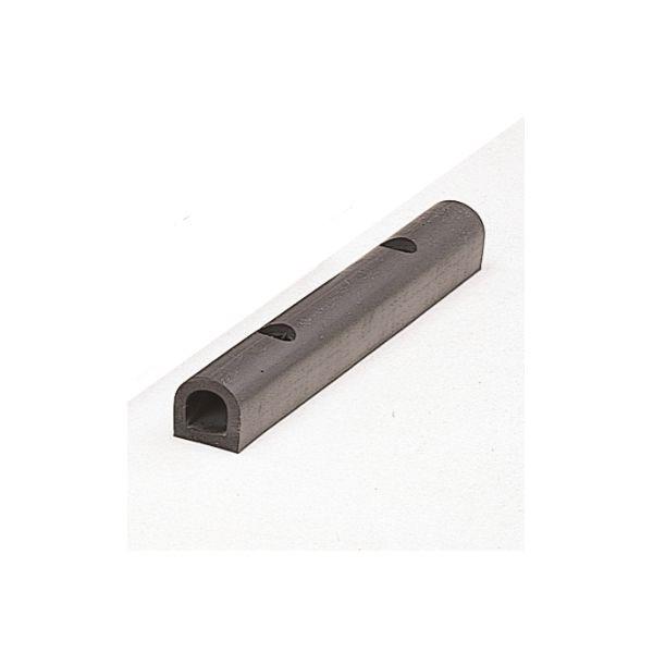 【個数：1個】信栄物産 KS5-30 直送 代引不可 ターミナルラバー カーストッパー D型ゴム 中空タイプ 50×50 L＝3000 黒 当て板付 かまぼこ型 KS530