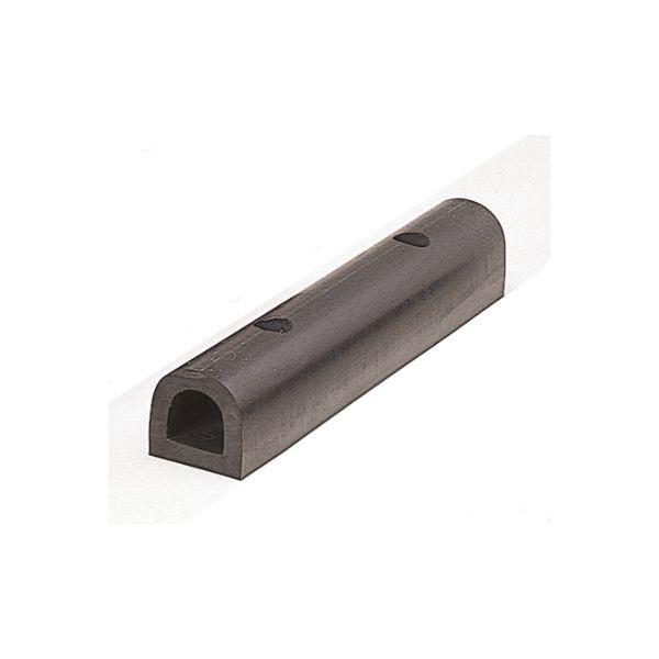 【個人宅配送不可】信栄物産 KS7-4 直送 代引不可 ターミナルラバー カーストッパー D型ゴム 中空タイプ 70×70 L＝400 黒 当て板付 かまぼこ型 KS74