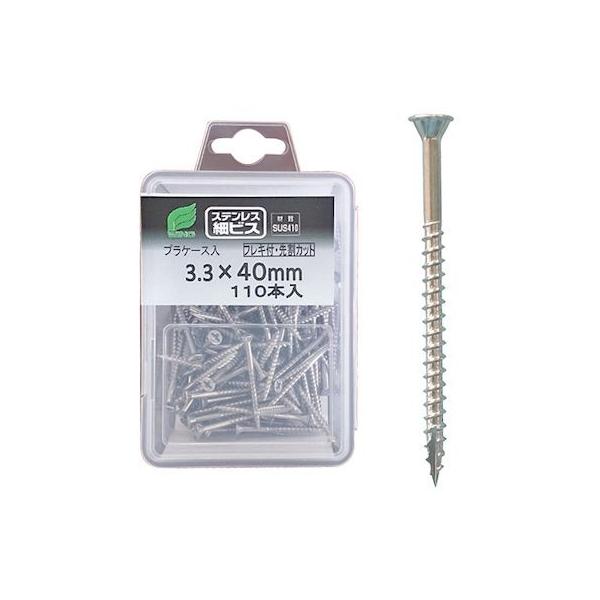 ウイング 4938780090446 9044 ステンレス細ビス プラケース入 3．3×40mm 110入