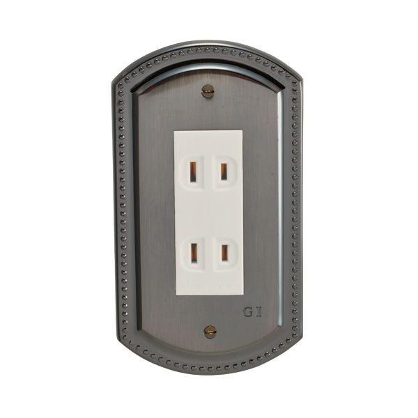 ゴーリキアイランド 790247 真鍮製コンセントプレート コスモシリーズ用 PCNB01 アンティークニッケル 真鍮 コンセントカバー アンティーク