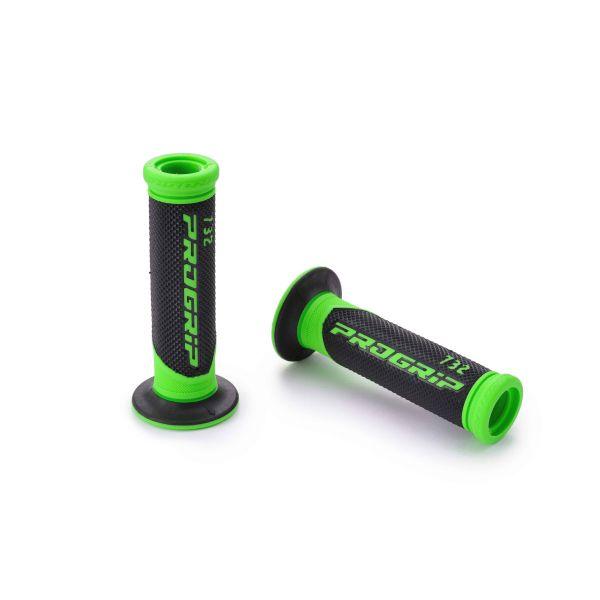 デイトナ DAYTONA 98097 PRO－GRIP スーパーバイクグリップ＃732 耐震GEL 125mm 貫通 ブラック／グリーン