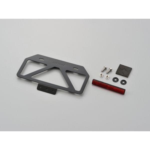 デイトナ DAYTONA 99660 軽量ナンバープレートスタビライザー リフレクター付き ブラック Mサイズ 原付用山型 汎用
