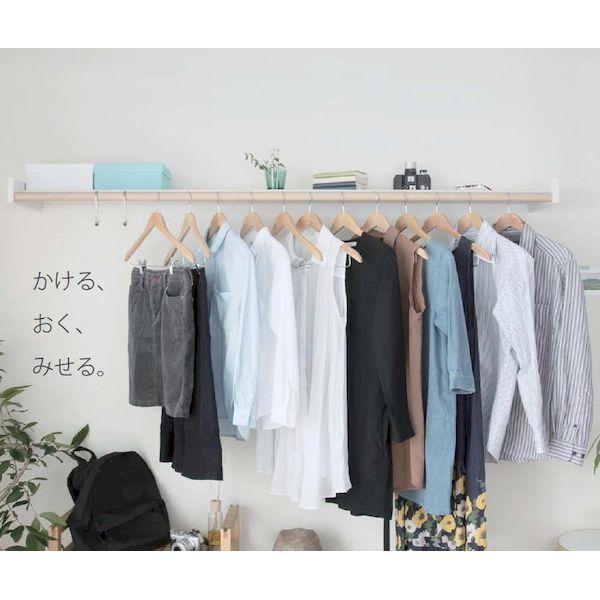 森田アルミ工業 WALLY1650-WB 室内物干しシェルフタイプ Wally ウォーリー W＝1650リ 色：ミルクホワイト×バーチ 木目シート ラ