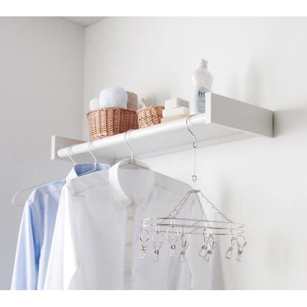 森田アルミ工業 WALLY540-W 室内物干しシェルフタイプ Wally ウォーリー W＝540ミリ 色：ミルクホワイト WALLY540W