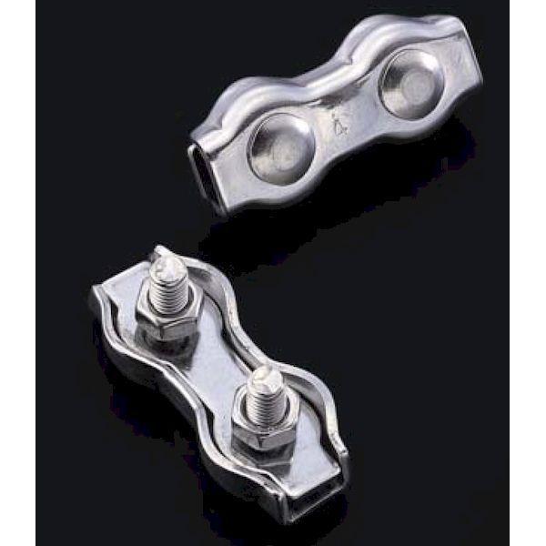 ふじわら アイオウル IWC-8W 板型ワイヤクリップ ダブル ステンレス製 適合ワイヤ径6mm IWC8W