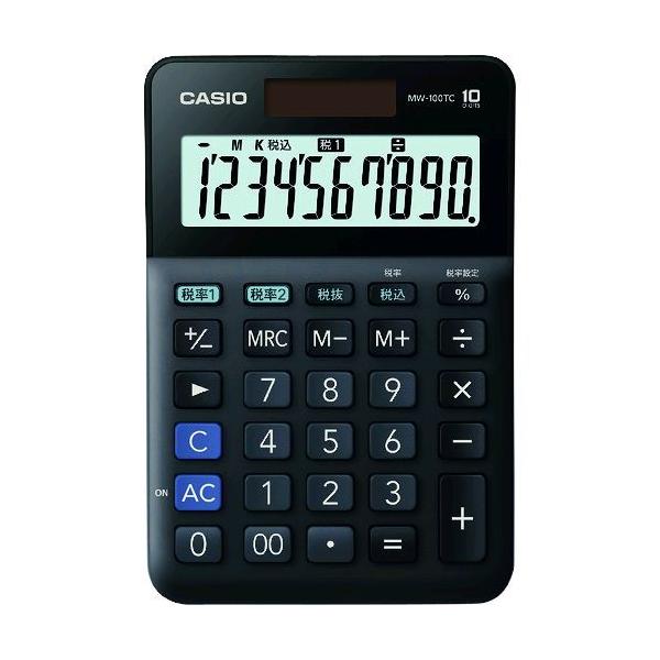 カシオ MW-100TC-BK-N 電卓 MW100TCBKN