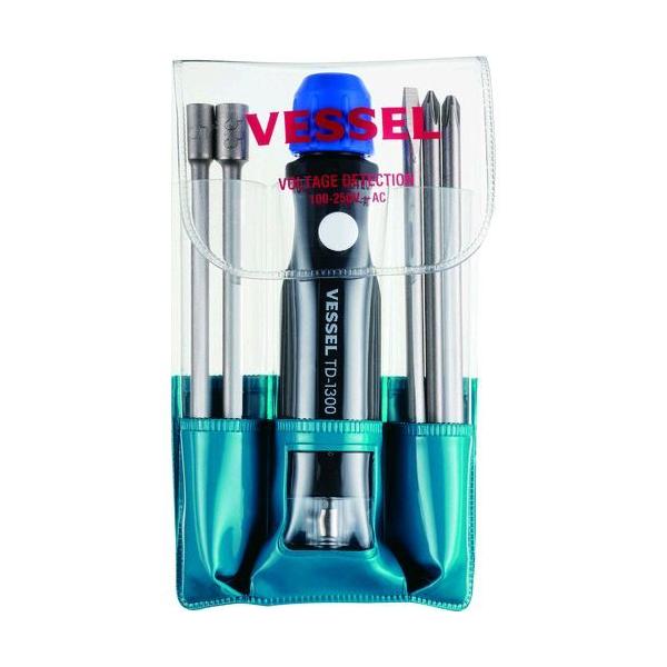 ベッセル VESSEL TD-1300B 検電差替５本組ドライバーセット 低圧用 ＴＤ－１３００Ｂ TD1300B 4907587061966