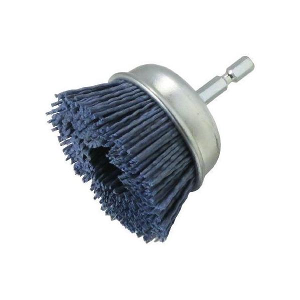 ヤナセ CNN68 インパクト用 軸付カップ型ブラシ 6．35mm軸 砥粒入ナイロン φ65mm ＃180