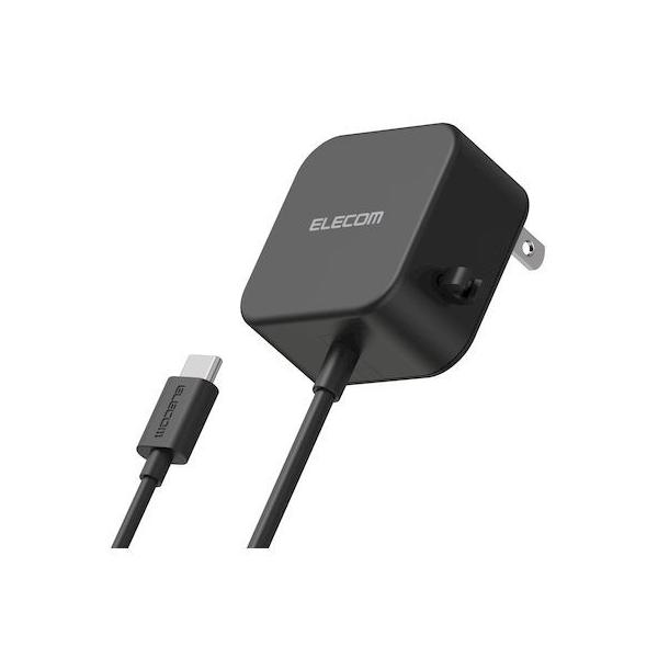 エレコム ELECOM MPA-ACC20BK スマホ充電器 AC充電器 タイプC USB－C ケーブル一体型 1．5m ブラック ケーブルクリップ