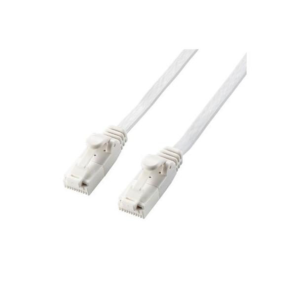 エレコム ELECOM LD-GFAT/WH70 LANケーブル Cat6A ツメが折れない フラット 7m ホワイト RJ45コネクタ 10Gbps